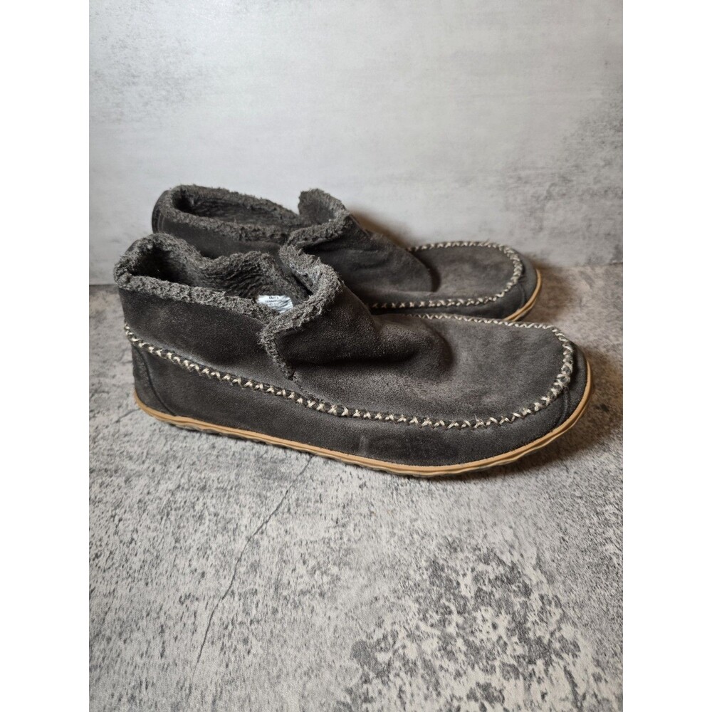 L.L. Bean Men’s Shearling Lined Suede Mountain Slippers Boot Mocs Gray 10 M